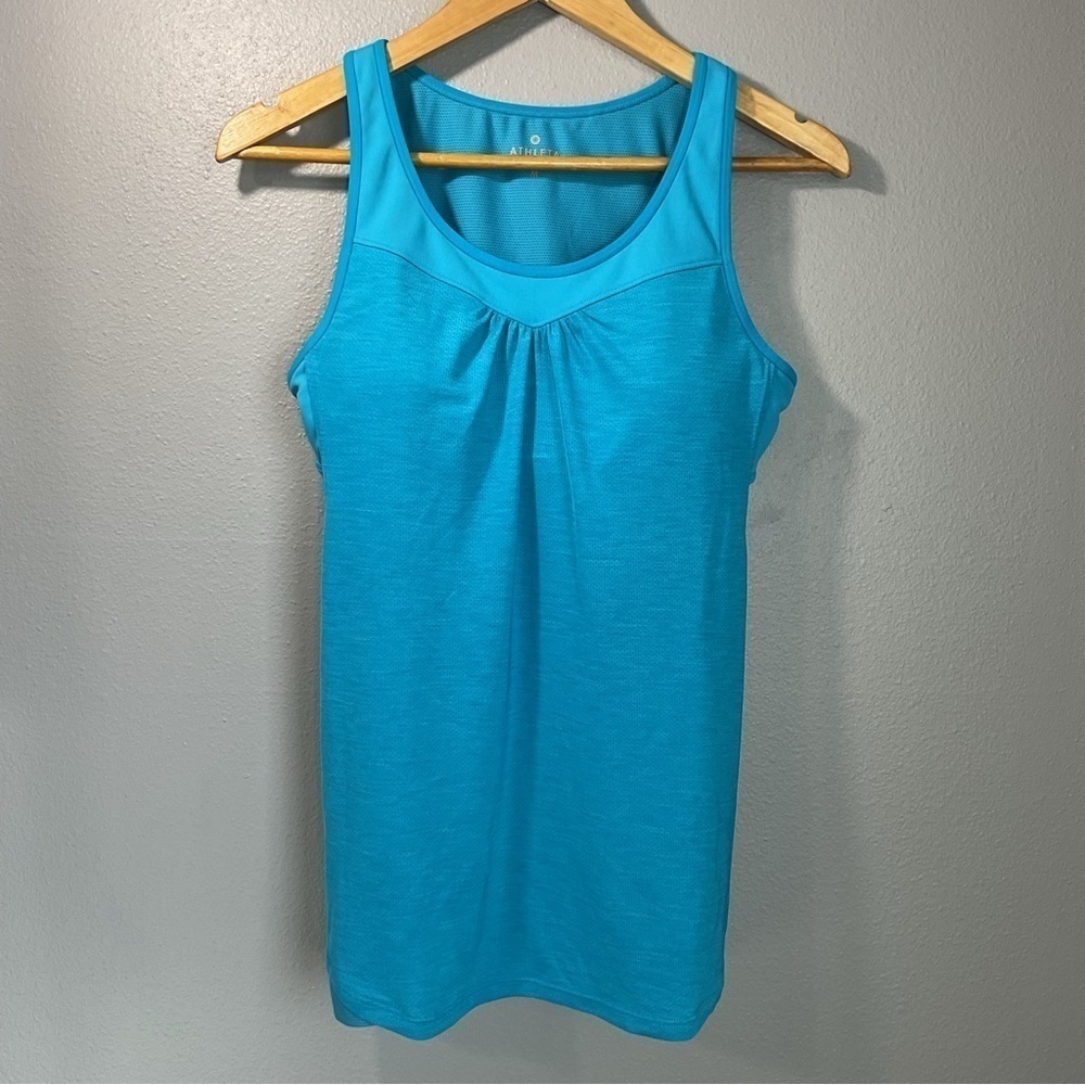 Athleta Mesh Gel Supercharged Tank Top Size Medium Turquoise Blue T79